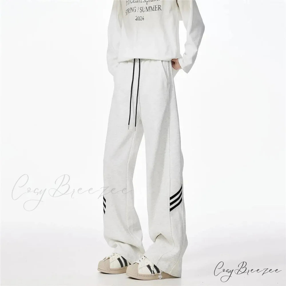Striped Fleece Motion Loose Pants pants-241228