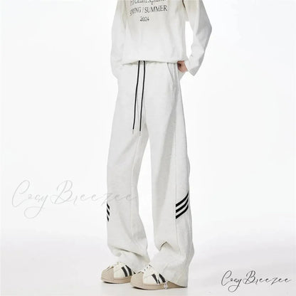 Striped Fleece Motion Loose Pants pants-241228