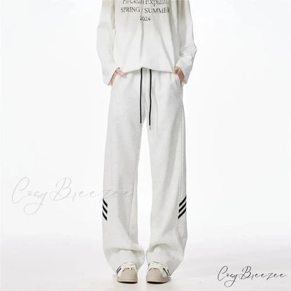 Striped Fleece Motion Loose Pants pants-241228