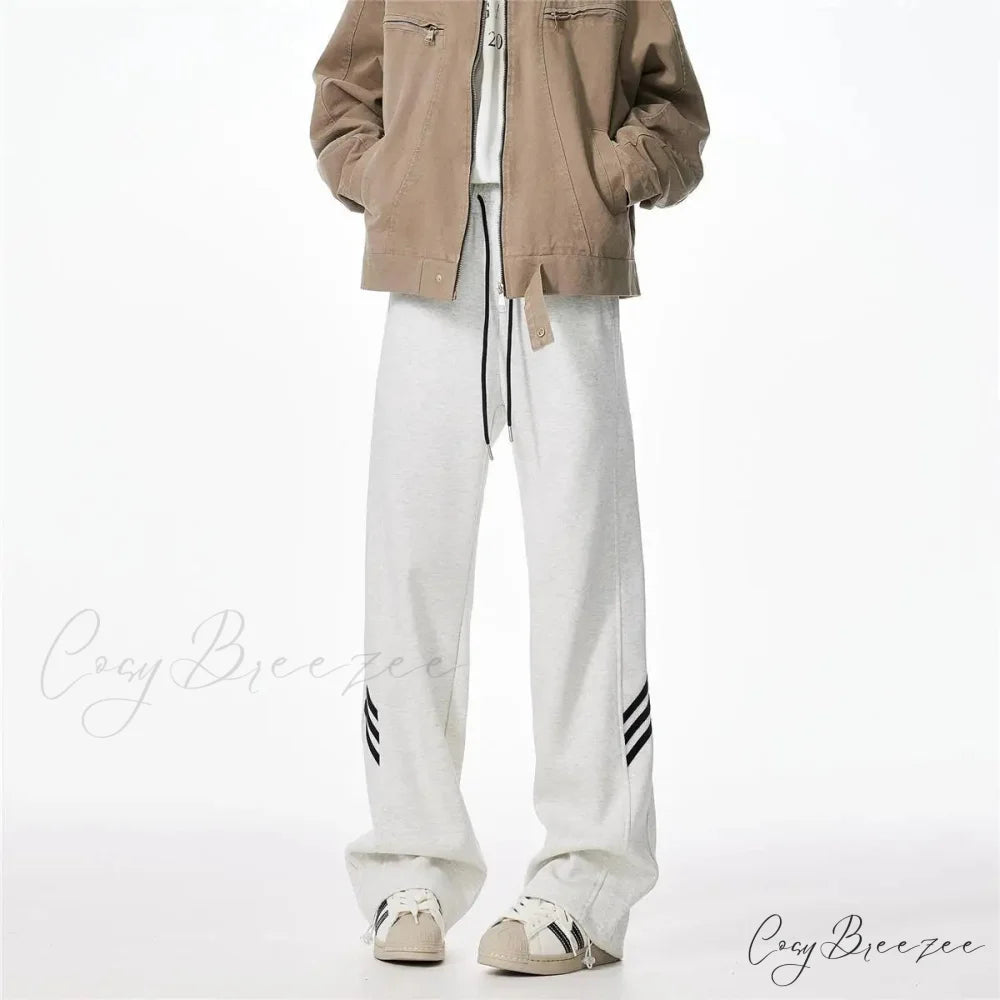 Striped Fleece Motion Loose Pants pants-241228