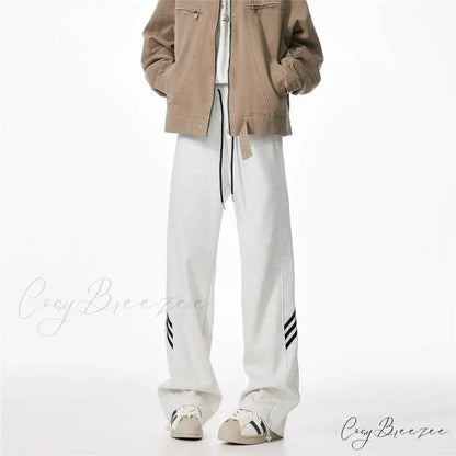 Striped Fleece Motion Loose Pants pants-241228