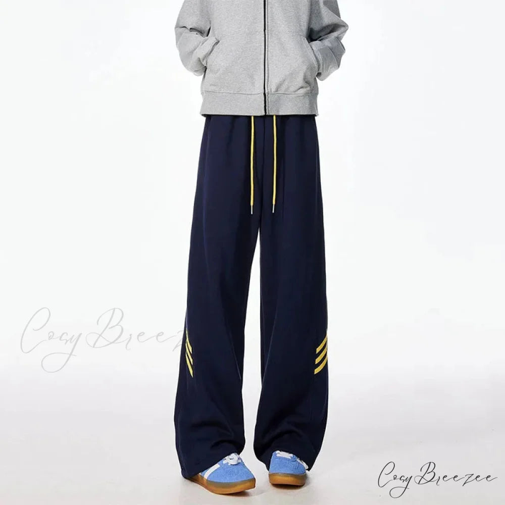 Striped Fleece Motion Loose Pants pants-241228