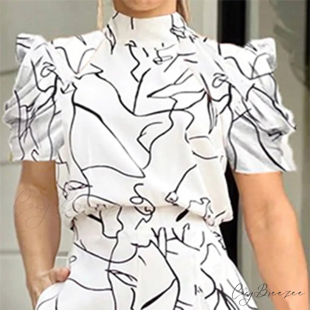 Striped Stand Collar Streetwear Dress for Party and Work