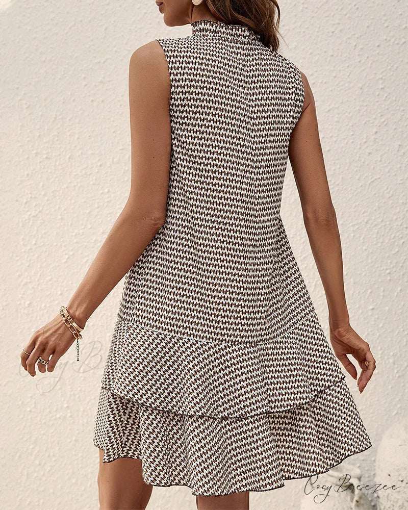 Striped V-neck Dress