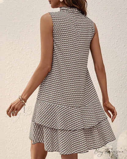 Striped V-neck Dress