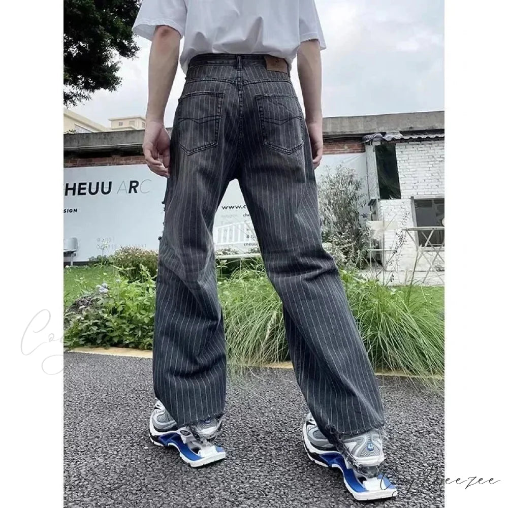 Striped Vintage Y2K Women Jeans Pants pants-241228