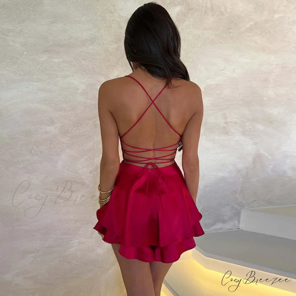Stunning In Stylish Satin Skater Dress
