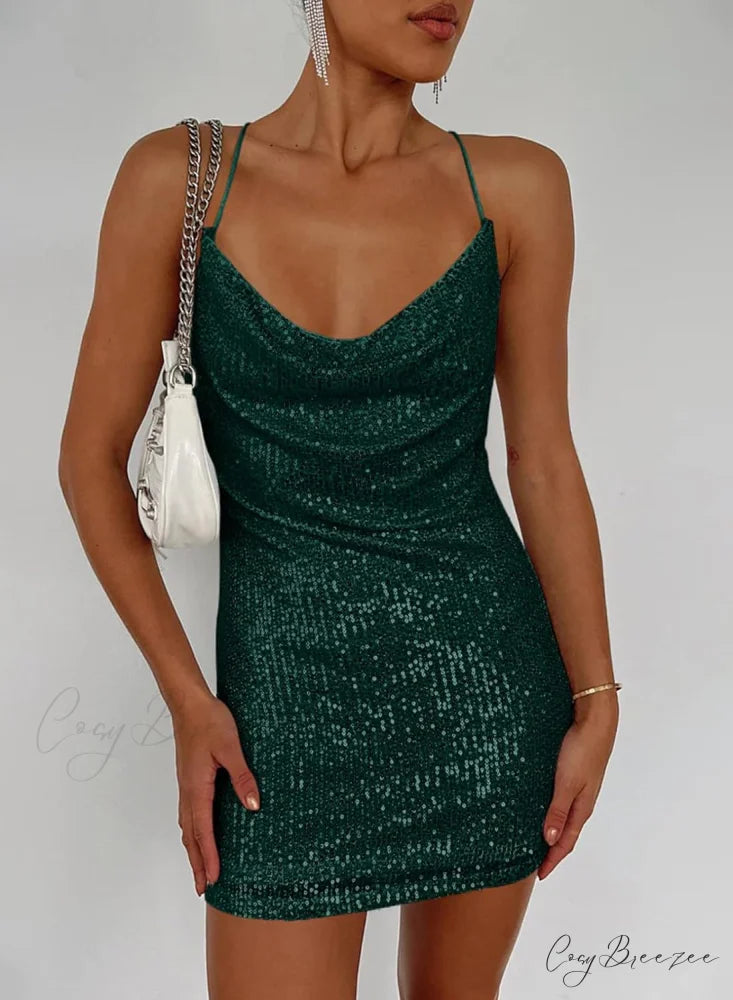 Stunning Sparkle Stylish Rhinestone Mini Dress