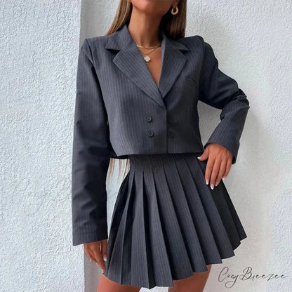 Style Elegant Suit Skirt GRAY / S