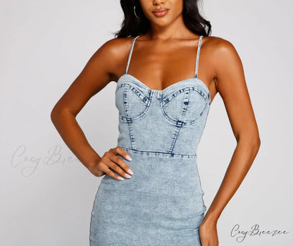 Style Icon Stylish Denim Mini Dress