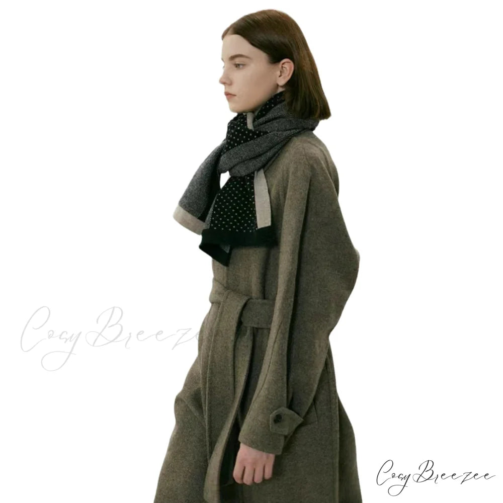 Stylish Elegant Warm Cozy Trendy Fashionable Unique Polka Dot Scarf Camel