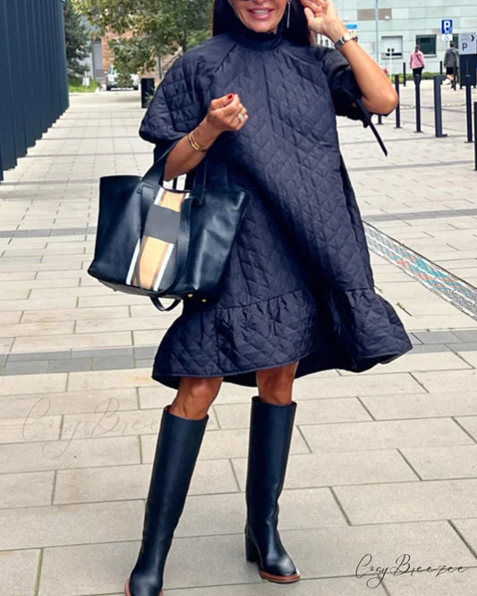 Stylish flowy dress Navy Blue / S