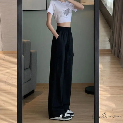 Stylish High Waist Cargo Pants Black / S pants-241228