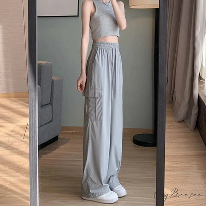 Stylish High Waist Cargo Pants GRAY / S pants-241228