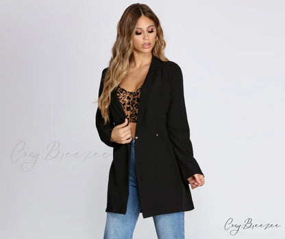 Stylish Trench Coat for Women BLACK / S
