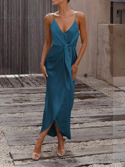 Stylish Unique Strappy Charming French Halter Midi Dresses