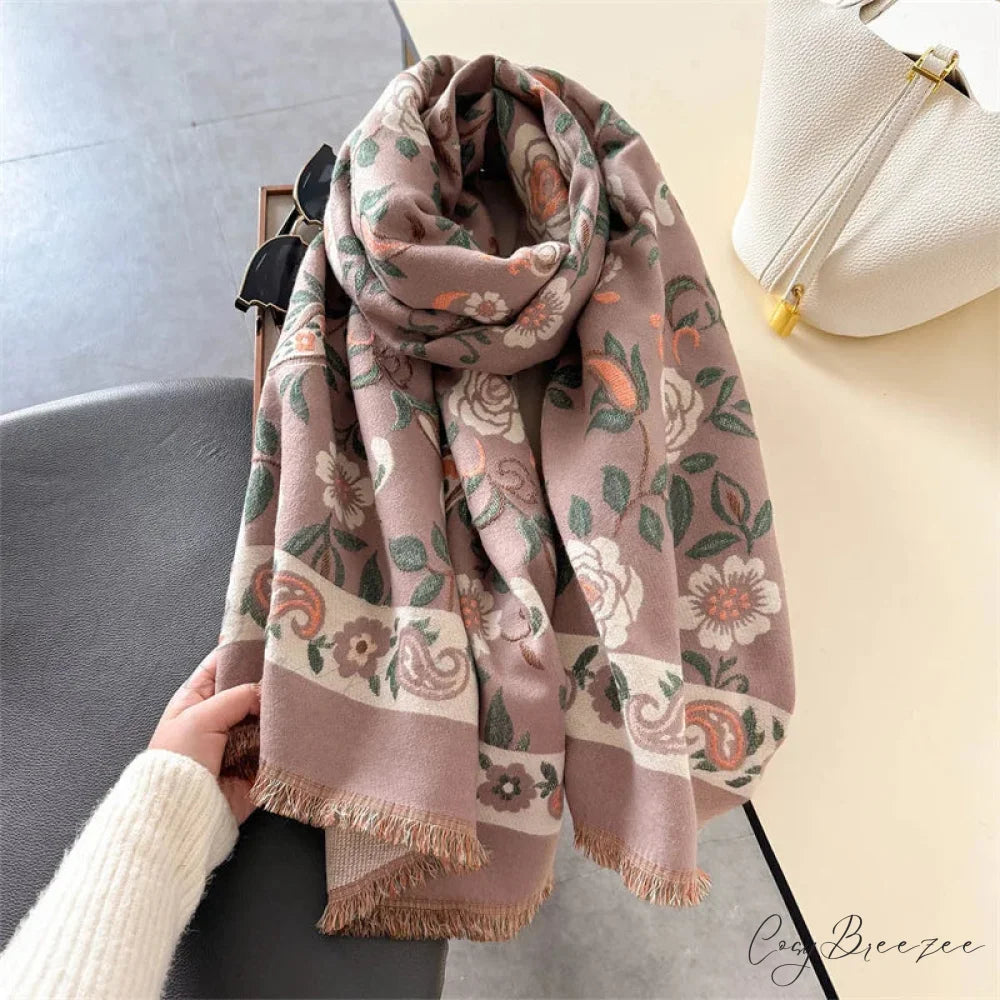 Stylish Winter Cashmere Pashmina Scarf coffee scarf-241228
