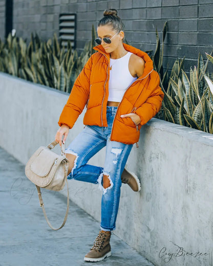 Sugar Bowl Puffer Jacket - Burnt Orange