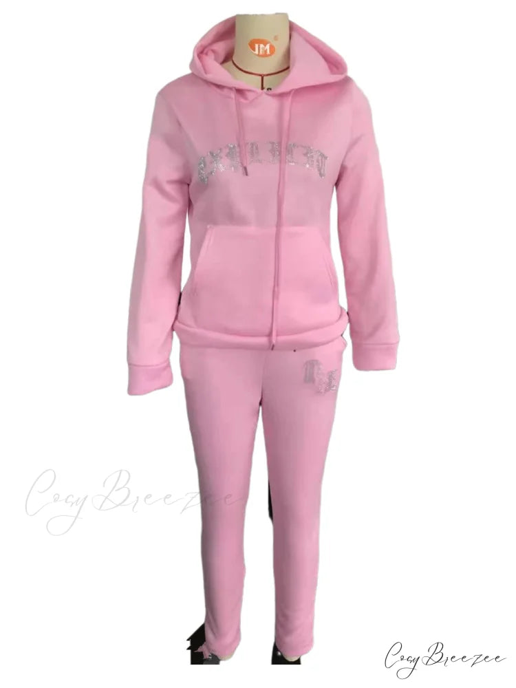 Suit Sweatpants Set Oversize Hoodies Sweatshirt Sport Outfits and Sweatshirt Sweatpants Women’s and Tracksuit - Set