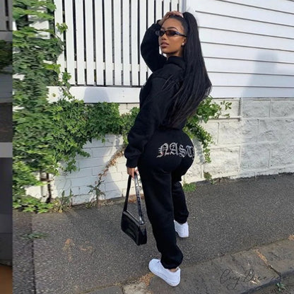 Suit Sweatpants Set Oversize Hoodies Sweatshirt Sport Outfits and Sweatshirt Sweatpants Women’s and Tracksuit - Set