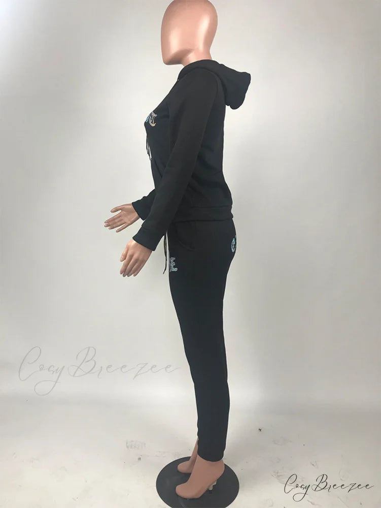 Suit Sweatpants Set Oversize Hoodies Sweatshirt Sport Outfits and Sweatshirt Sweatpants Women’s and Tracksuit - Set