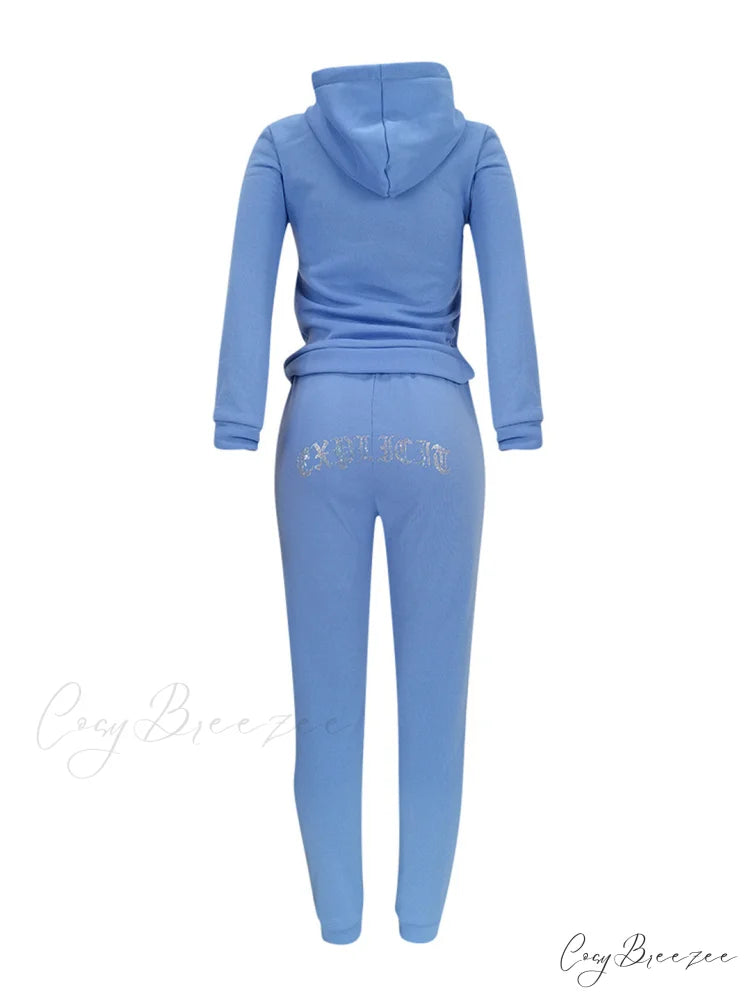 Suit Sweatpants Set Oversize Hoodies Sweatshirt Sport Outfits and Sweatshirt Sweatpants Women’s and Tracksuit - Set