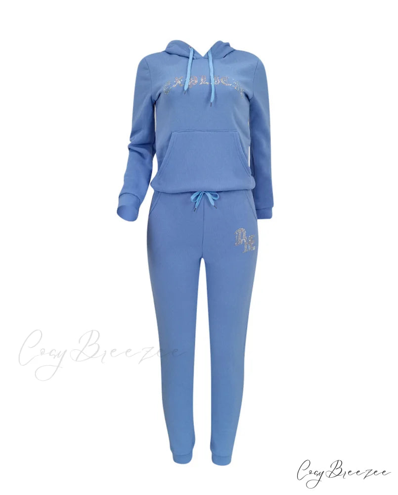 Suit Sweatpants Set Oversize Hoodies Sweatshirt Sport Outfits and Sweatshirt Sweatpants Women’s and Tracksuit - Set