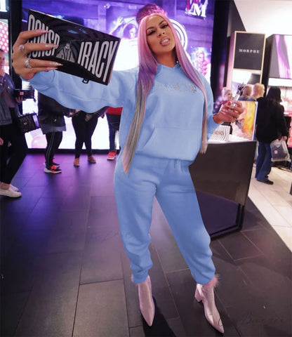 Suit Sweatpants Set Oversize Hoodies Sweatshirt Sport Outfits and Sweatshirt Sweatpants Women’s and Tracksuit - Set