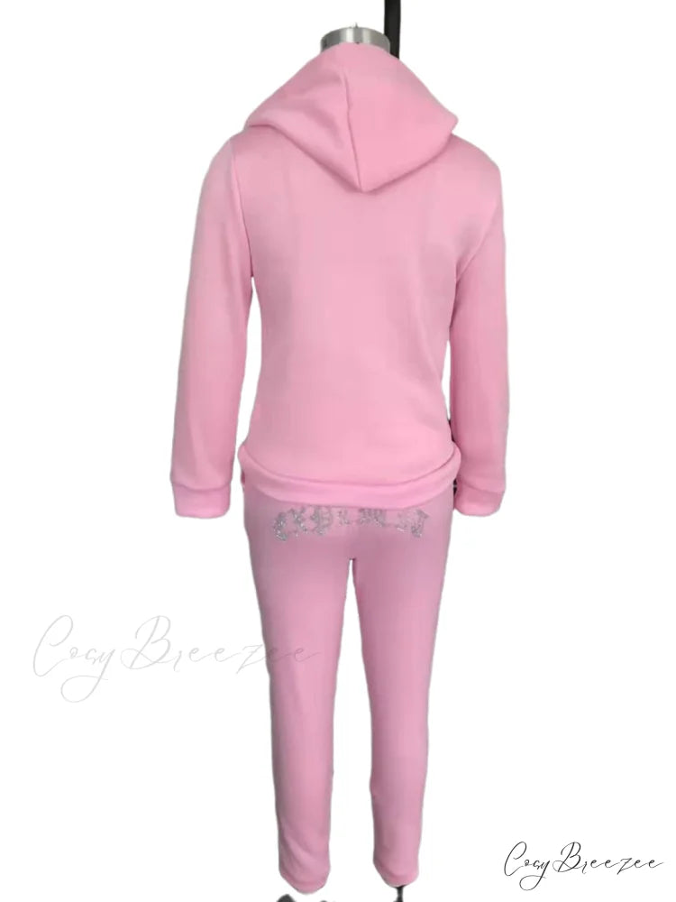 Suit Sweatpants Set Oversize Hoodies Sweatshirt Sport Outfits and Sweatshirt Sweatpants Women’s and Tracksuit - Set