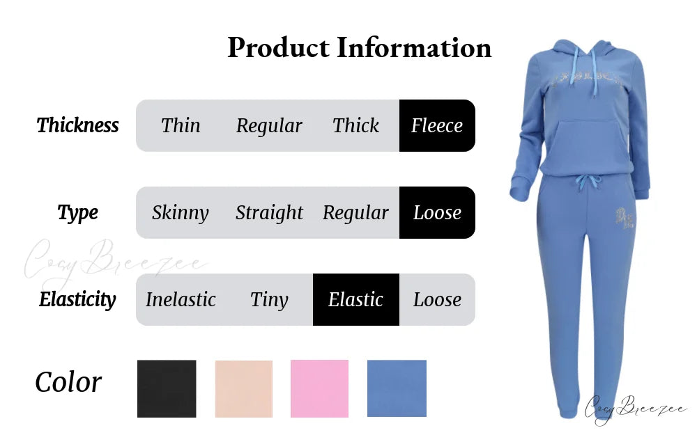 Suit Sweatpants Set Oversize Hoodies Sweatshirt Sport Outfits and Sweatshirt Sweatpants Women’s and Tracksuit - Set