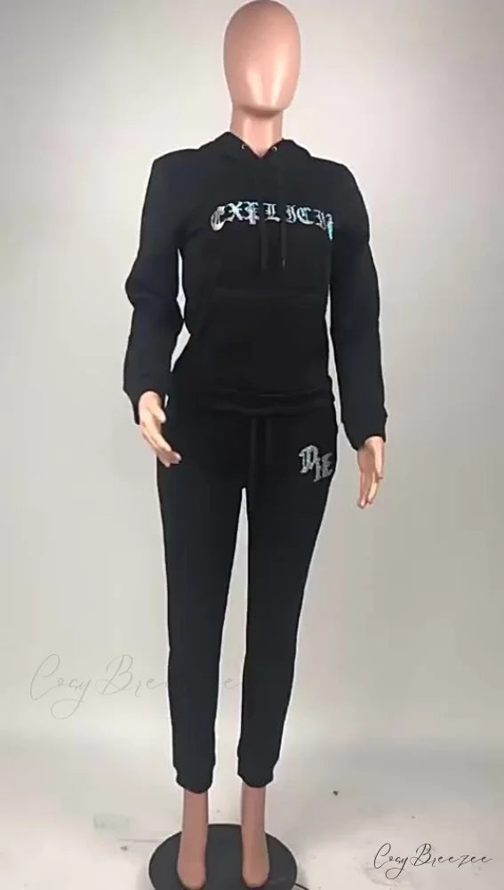 Suit Sweatpants Set Oversize Hoodies Sweatshirt Sport Outfits and Sweatshirt Sweatpants Women’s and Tracksuit - Set