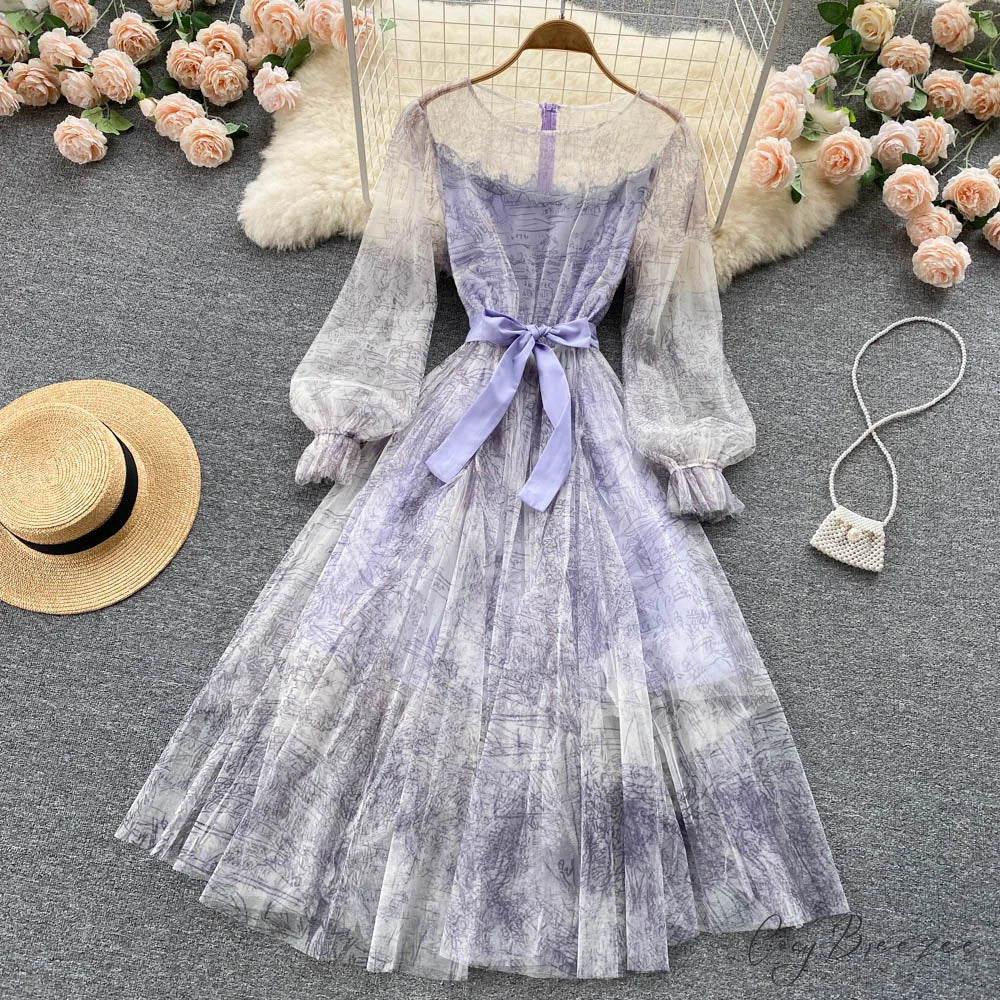 Summer and Bandage for Dresses Women Elegant Spring Vintage Gown Line and Coastal featuring Sleeves Patterned Patchwork