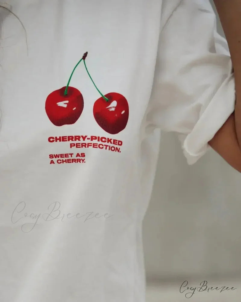 Summer Cherry Print Tee t-shirt-250223