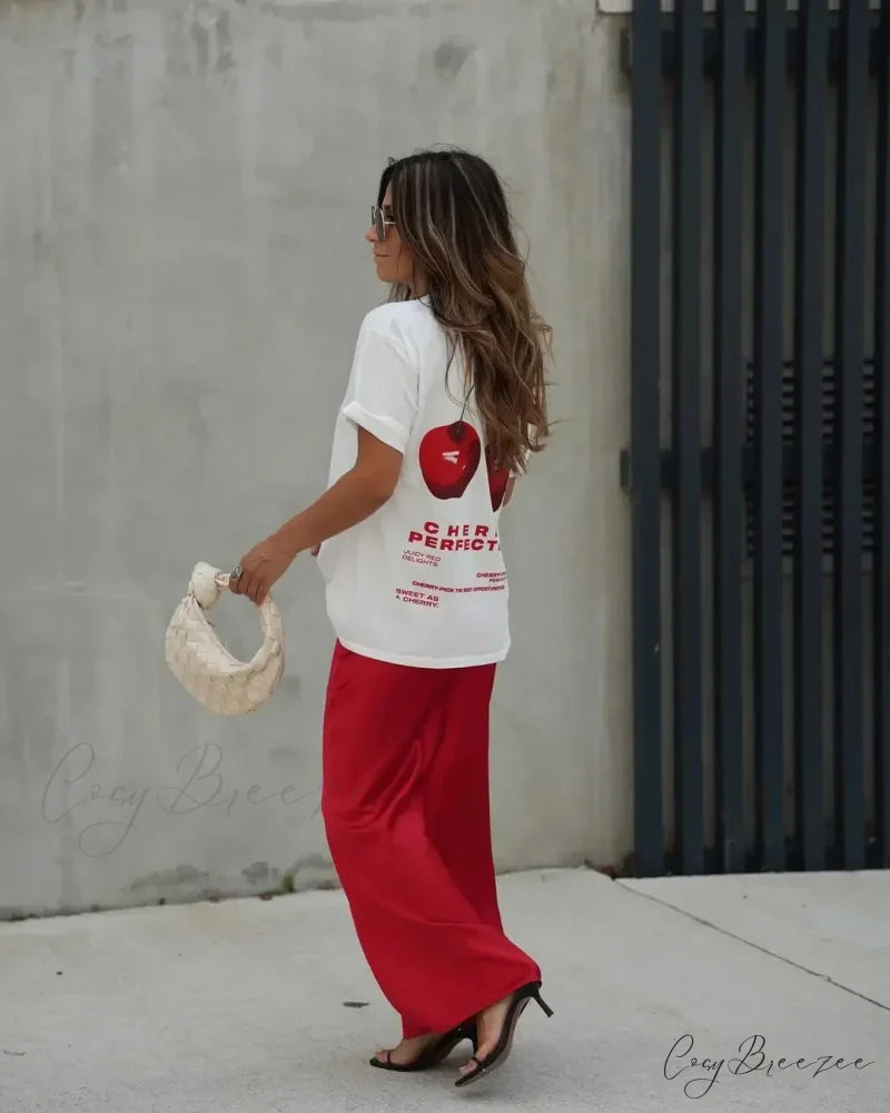 Summer Cherry Print Tee t-shirt-250223
