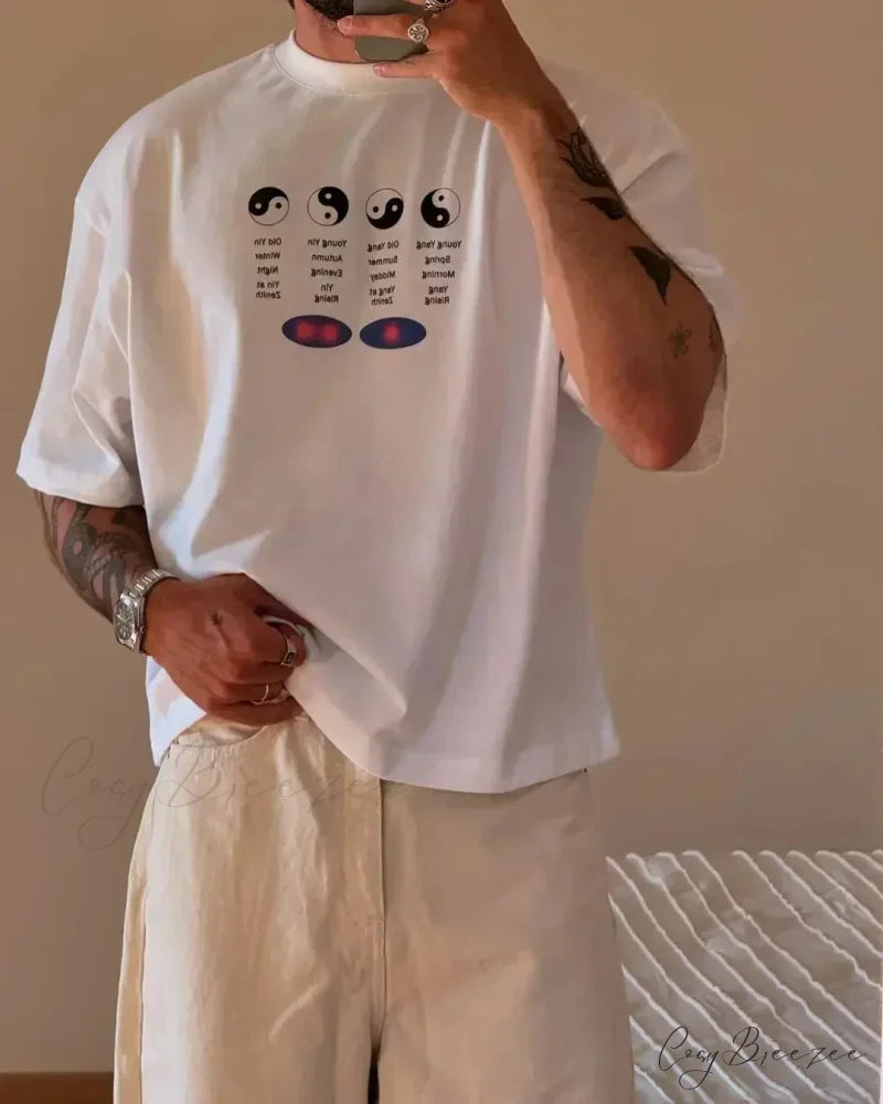 Summer Cherry Print Tee white8 / S t-shirt-250223