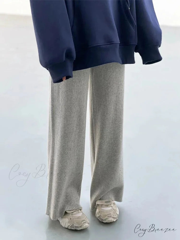 Summer Cotton Linen Wide Leg Full Length Casual Loose Waist Pants