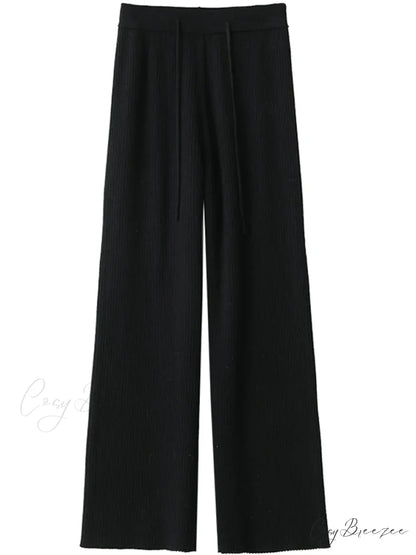 Summer Cotton Linen Wide Leg Full Length Casual Loose Waist Pants