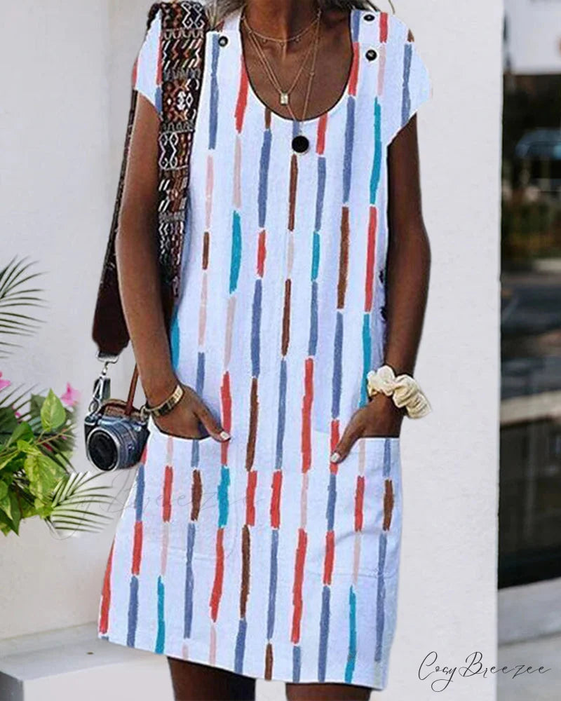 Summer dress - pockets included White / S