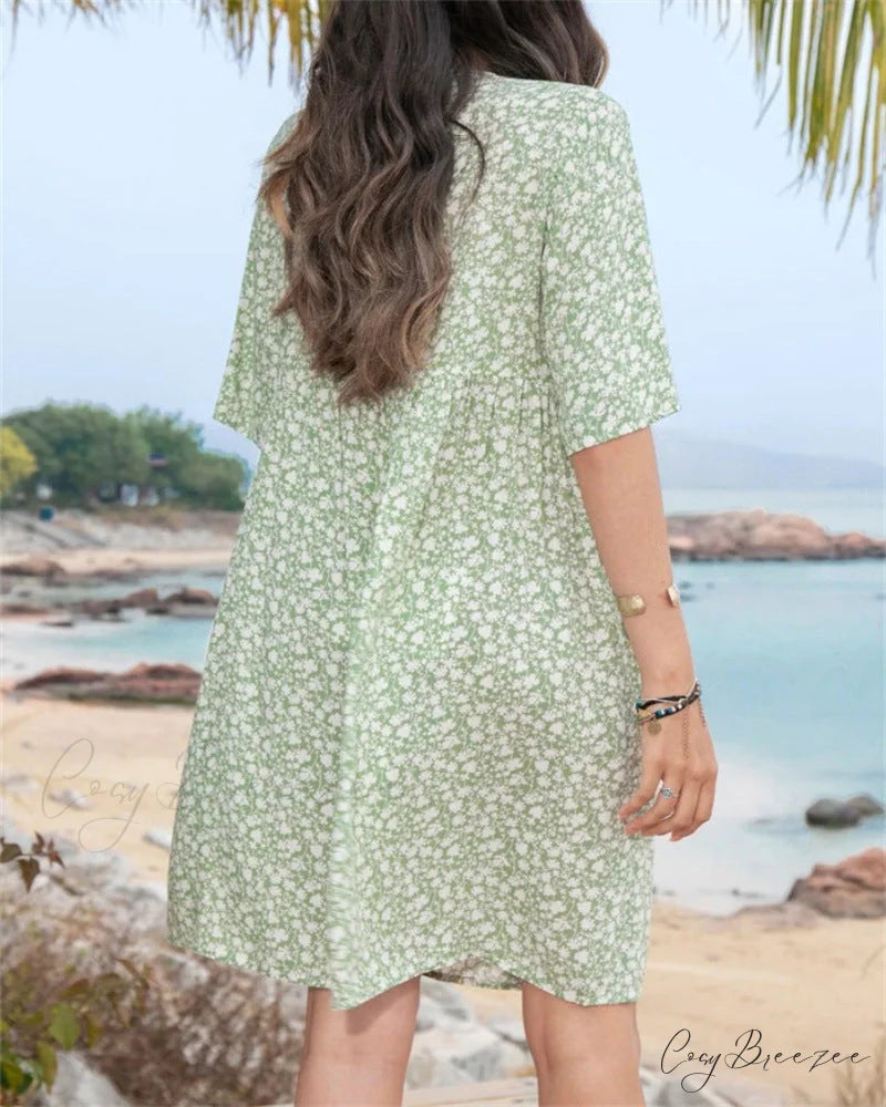 Summer dress with floral pattern