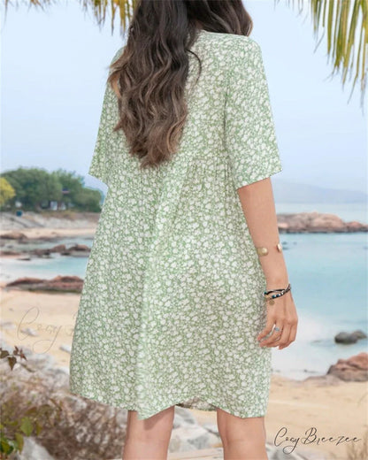 Summer dress with floral pattern