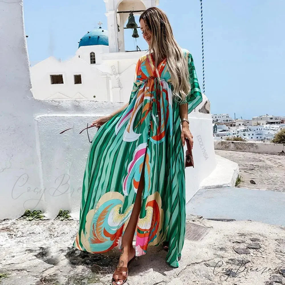 Summer Elegant Gorgeous Printing Long Party Boho Dress