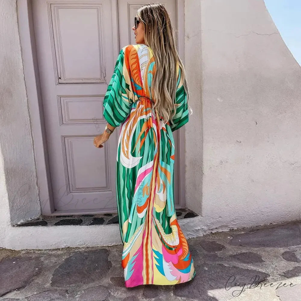 Summer Elegant Gorgeous Printing Long Party Boho Dress