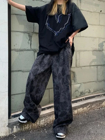 Summer Kawaii Eyelet Embroidery Palazzo Pant pant-250223