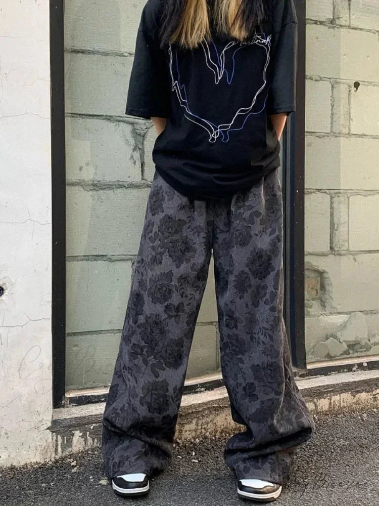 Summer Kawaii Eyelet Embroidery Palazzo Pant pant-250223