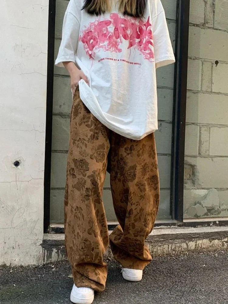 Summer Kawaii Eyelet Embroidery Palazzo Pant pant-250223