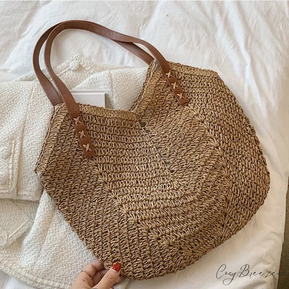 Summer Straw Rattan Crochet Shoulder Bag shoulder-250126