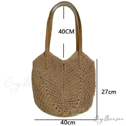 Summer Straw Rattan Crochet Shoulder Bag shoulder-250126
