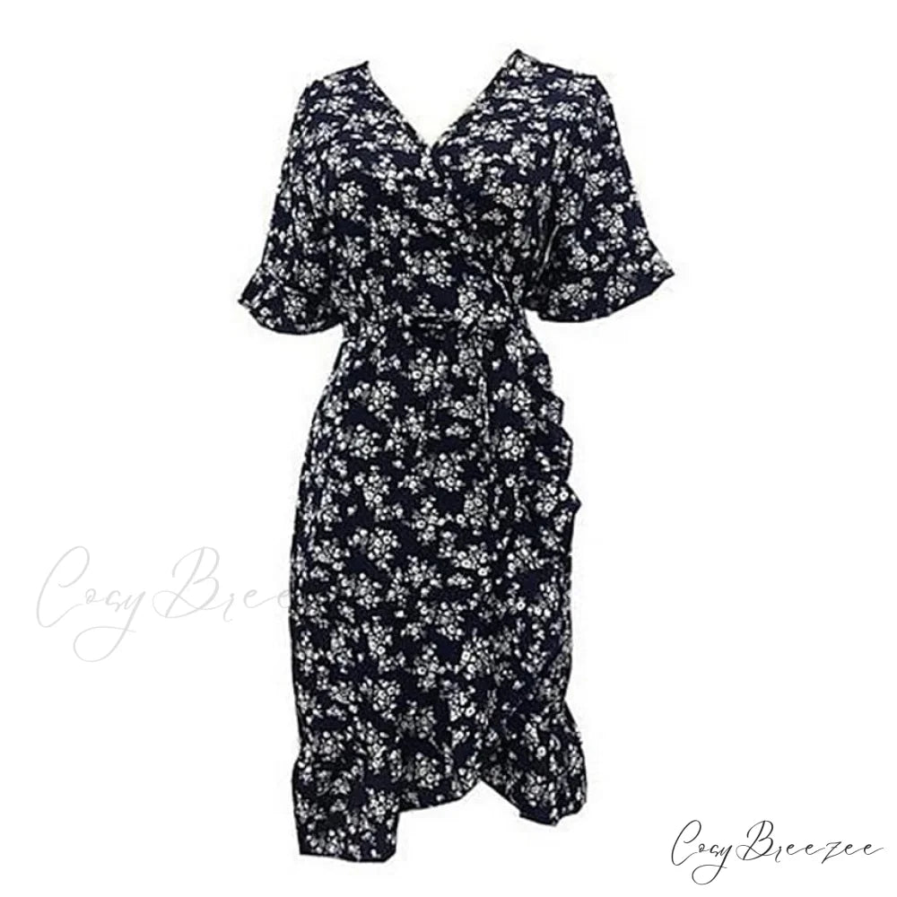 Summer V-Neck Short Wrap Dress for Women