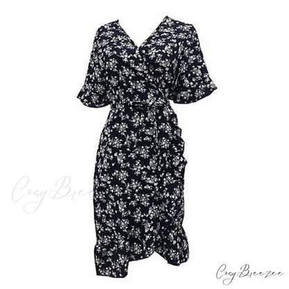 Summer V-Neck Short Wrap Dress for Women