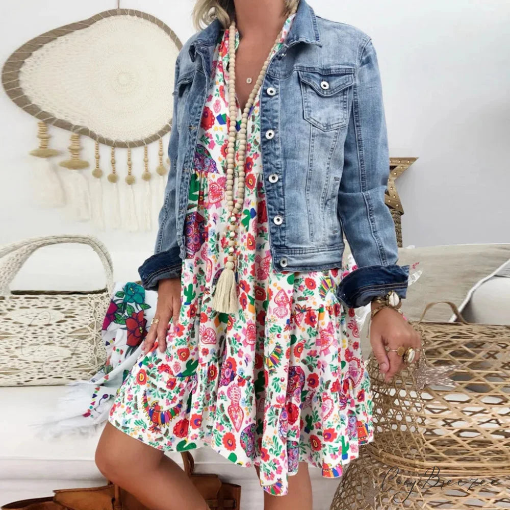 Summer Y2k Ladies Loose Bohemian Short Women’s Boho Dress